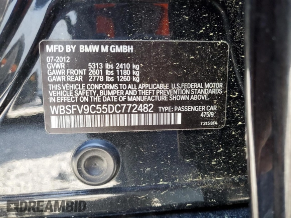 2013 BMW M5 z VIN WBSFV9C55DC772482, wystawiony jako Copart lot #52575345 z przebiegiem 173 513 mil mil oraz Czysty tytuł • Clean title. Historia ofert i sprzedaży dostępna na DreamBid. Obrazek 12.