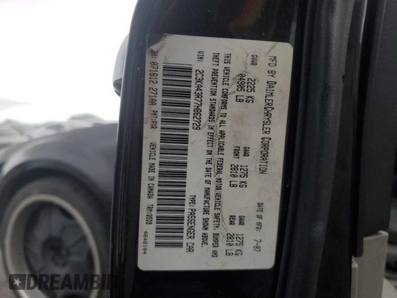 2007 Chrysler 300 with VIN 2C3KA43R77H862729, listed as a Copart auction lot 49006665 with 113,437 mi miles and Salvage Title. Bid and sale history available at carsss.com. Image 14.