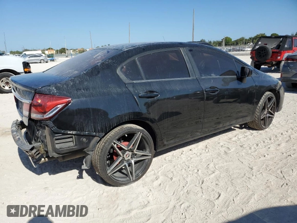 2015 Honda Civic Sedan LX with VIN 2HGFB2F59FH500103, listed as a Copart auction lot 53107135 with Not Provided miles and Salvage Title. Bid and sale history available at carsss.com. Image 3.