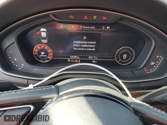 2018 Audi S4 Prestige with VIN WAUC4AF43JA142305, listed as a Copart auction lot 65194924 with 69,485 mi miles and Non Repairable. Bid and sale history available at carsss.com. Image 9.