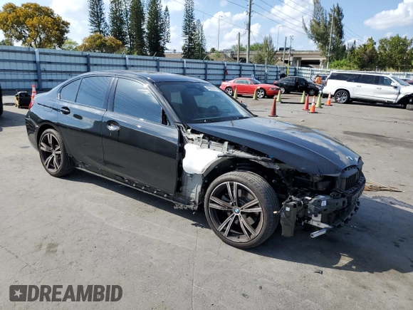 2023 BMW 3 Series 330i with VIN 3MW69FF05P8D21152, listed as a Copart auction lot 48803345 with 21,146 mi miles and Salvage title. Bid and sale history available at DreamBid. Image 4.