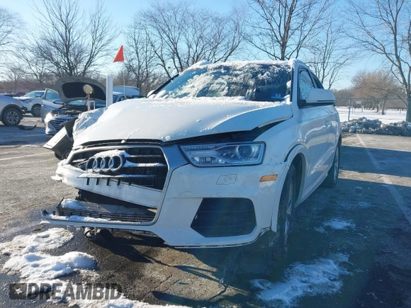 2017 Audi Q3 Premium with VIN WA1ECCFS9HR017842, listed as a IAAI auction lot 41400330 with 106,884 mi miles. Bid and sale history available at carsss.com. Image 2.