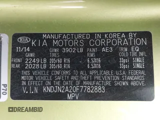 2015 Kia Soul with VIN KNDJN2A20F7782883, listed as a IAAI auction lot 41864247 with 118,614 mi miles and . Bid and sale history available at DreamBid. Image 9.