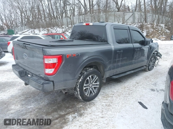 2023 Ford F-150 XL with VIN 1FTEW1EP0PFA81122, listed as a IAAI auction lot 41375754 with 25,249 mi miles. Bid and sale history available at carsss.com. Image 4.