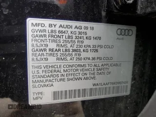 2019 Audi Q7 Premium Plus z VIN WA1LAAF75KD007438, wystawiony jako Copart lot #57358745 z przebiegiem 45 324 mil mil oraz Szkody całkowita. Historia ofert i sprzedaży dostępna na DreamBid. Obrazek 13.