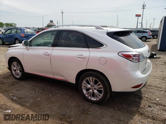2011 Lexus RX 450h with VIN JTJBC1BA3B2045384, listed as a Copart auction lot 61182005 with 182,126 mi miles and Salvage title. Bid and sale history available at DreamBid. Image 2.