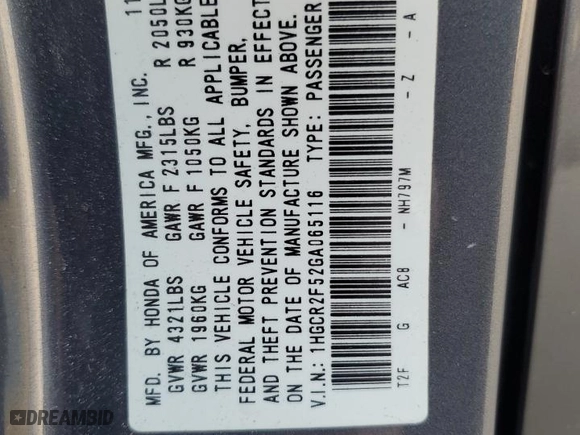 2016 Honda Accord Sedan Sport with VIN 1HGCR2F52GA065116, listed as a Copart auction lot 51277135 with 155,351 mi miles and Salvage Title. Bid and sale history available at carsss.com. Image 14.