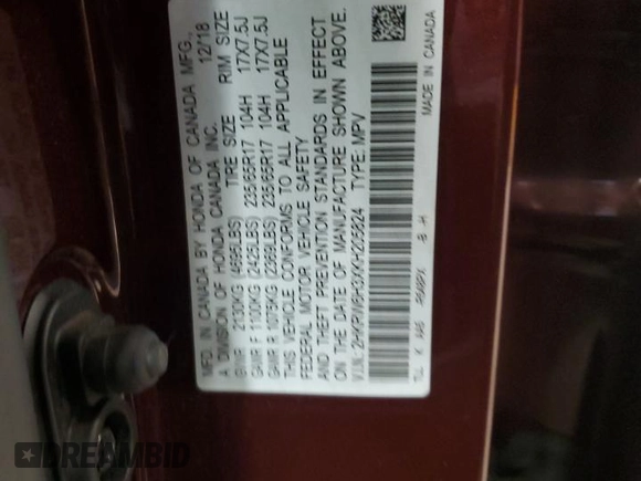 2019 Honda CR-V LX z VIN 2HKRW6H3XKH205824, wystawiony jako Copart lot #59087485 z przebiegiem Nie podano mil oraz Szkoda całkowita • Salvage title. Historia ofert i sprzedaży dostępna na DreamBid. Obrazek 13.