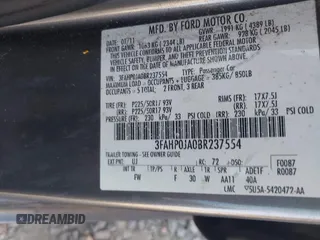 2011 Ford Fusion SEL with VIN 3FAHP0JA0BR237554, listed as a IAAI auction lot 42163072 with 230,814 mi miles and . Bid and sale history available at carsss.com. Image 9.