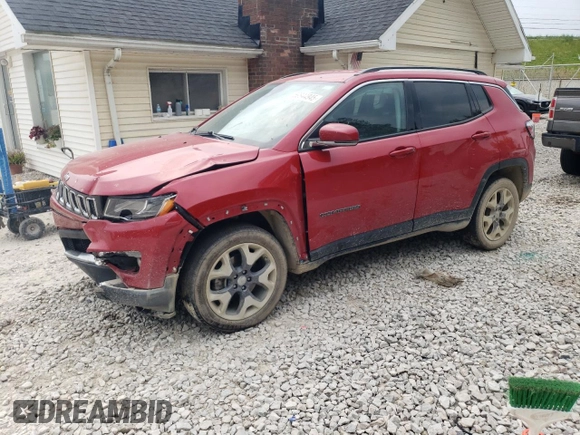 2021 Jeep Compass Limited with VIN 3C4NJDCB0MT572749, listed as a Copart auction lot 59844945 with 105,049 mi miles and Salvage title. Bid and sale history available at DreamBid. Image 1.