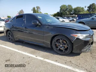 2018 Alfa Romeo Giulia Ti Sport with VIN ZARFAECN0J7591456, listed as a Copart auction lot 51618733 with 0 mi miles. Bid and sale history available at carsss.com. Image 4.
