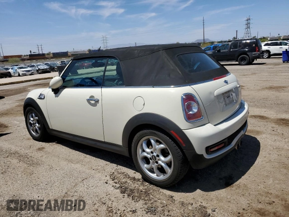 2011 MINI Convertible S with VIN WMWZP3C51BTX83131, listed as a Copart auction lot 57136355 with 118,364 mi miles and Clean Title. Bid and sale history available at DreamBid. Image 2.