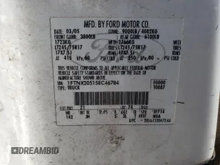 2005 Ford Super Duty F-250 XL with VIN 1FTNX20515EC46784, listed as a Copart auction lot 73200624 with 156,936 mi miles and Salvage Title. Bid and sale history available at carsss.com. Image 13.