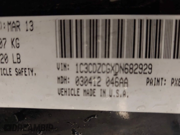 2013 Dodge Avenger SXT with VIN 1C3CDZCGXDN682929, listed as a IAAI auction lot 42689835 with 218,798 mi miles and . Bid and sale history available at DreamBid. Image 9.