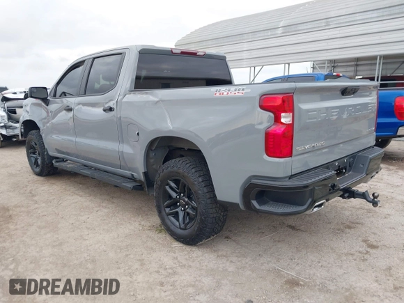 2024 Chevrolet Silverado 1500 Custom Trail Boss with VIN 3GCUDCED6RG410099, listed as a IAAI auction lot 41245352 with 10,482 mi miles. Bid and sale history available at carsss.com. Image 3.