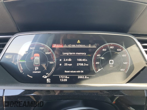 2021 Audi e-tron Premium Plus with VIN WA1LAAGE3MB016151, listed as a Copart auction lot 82004174 with 17,218 mi miles and Clean Title. Bid and sale history available at DreamBid. Image 9.