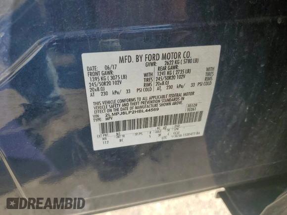 2017 Lincoln MKX Reserve with VIN 2LMPJ8LP2HBL44569, listed as a Copart auction lot 63574265 with 145,939 mi miles and Clean title. Bid and sale history available at DreamBid. Image 12.