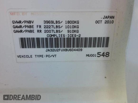 2011 Mitsubishi Lancer ES with VIN JA32U2FUXBU604409, listed as a Copart auction lot 78603834 with 134,948 mi miles and Salvage Title. Bid and sale history available at DreamBid. Image 12.