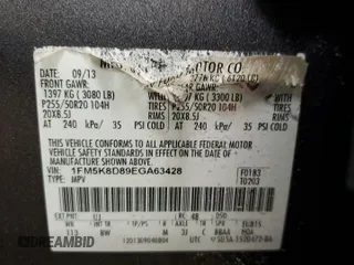 2014 Ford Explorer XLT with VIN 1FM5K8D89EGA63428, listed as a Copart auction lot 52365995 with 176,663 mi miles and Salvage Title. Bid and sale history available at carsss.com. Image 12.