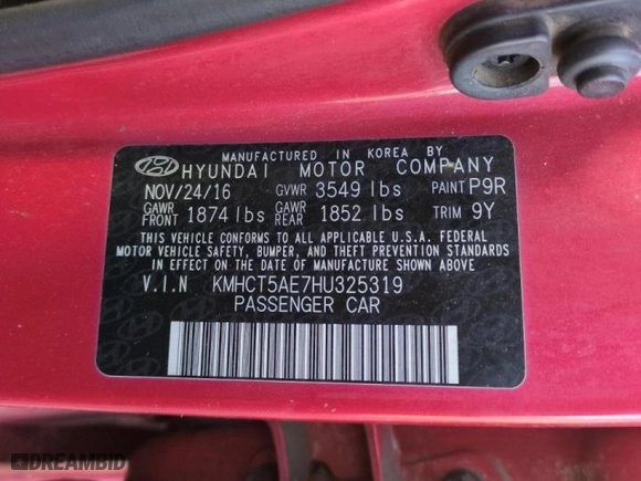 2017 Hyundai Accent SE with VIN KMHCT5AE7HU325319, listed as a Copart auction lot 48227615 with 117,000 mi miles and Salvage Title. Bid and sale history available at carsss.com. Image 12.