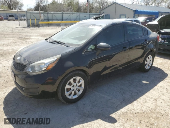 2013 Kia Rio LX with VIN KNADM4A36D6225190, listed as a Copart auction lot 50087115 with 64,895 mi miles and Salvage Title. Bid and sale history available at carsss.com. Image 1.