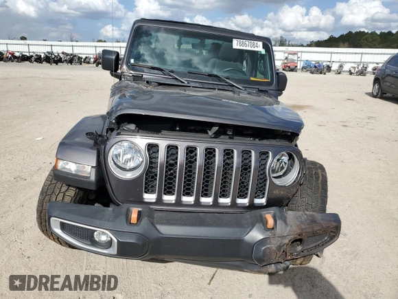 2021 Jeep Gladiator Overland с VIN 1C6HJTFG0ML574762, выставлен на аукционе Copart как лот 78867084 с пробегом 32 283 миль миль и Списание • Salvage title. История ставок и продаж доступна на DreamBid. Изображение 5.