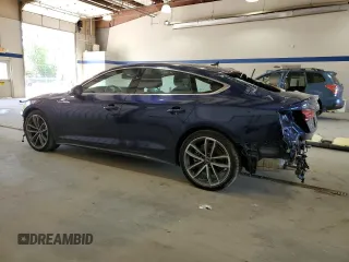 2023 Audi A5 Sportback S line Premium Plus with VIN WAUFACF58PA029856, listed as a Copart auction lot 54947985 with 4,921 mi miles and Salvage Title. Bid and sale history available at carsss.com. Image 2.