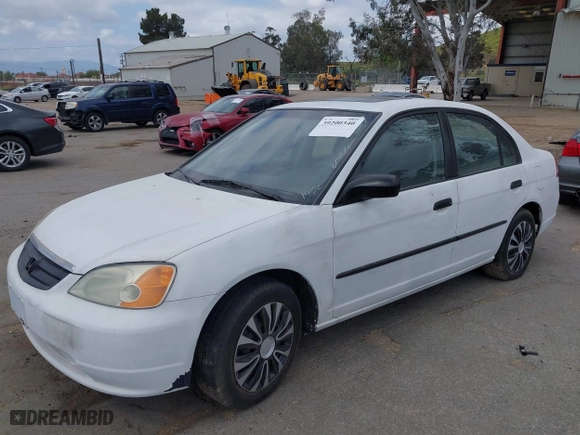 2002 Honda Civic EX with VIN 1HGES26812L071980, listed as a IAAI auction lot 39200340 with 160,563 mi miles. Bid and sale history available at carsss.com. Image 2.