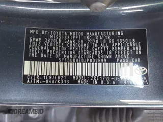 2018 Toyota Corolla L z VIN 5YFBURHE0JP802699, wystawiony jako IAAI lot #42486454 z przebiegiem 134 040 mil mil oraz . Historia ofert i sprzedaży dostępna na DreamBid. Obrazek 9.