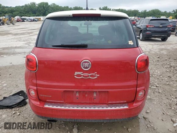 2014 FIAT 500L Lounge with VIN ZFBCFACH6EZ029513, listed as a Copart auction lot 57478605 with 105,824 mi miles and Salvage title. Bid and sale history available at DreamBid. Image 6.