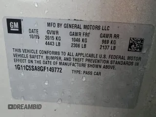 2016 Chevrolet Malibu Limited LT with VIN 1G11C5SA8GF149772, listed as a Copart auction lot 49641475 with 219,732 mi miles and Salvage Title. Bid and sale history available at carsss.com. Image 12.