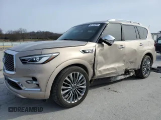 2018 Infiniti QX80 with VIN JN8AZ2NE5J9195010, listed as a Copart auction lot 45750295 with 69,891 mi miles and Salvage Title. Bid and sale history available at carsss.com. Image 1.