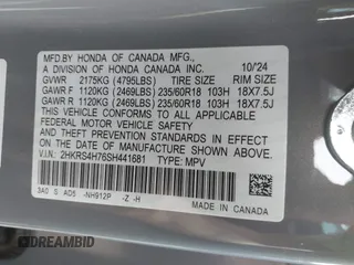 2025 Honda CR-V EX-L with VIN 2HKRS4H76SH441681, listed as a IAAI auction lot 41827882 with 4,464 mi miles and . Bid and sale history available at DreamBid. Image 9.