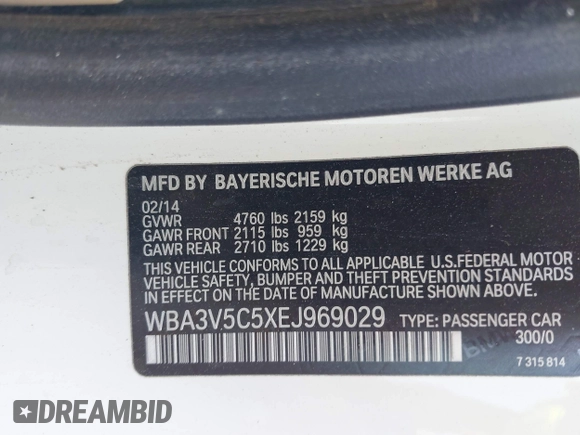 2014 BMW 4 Series 428i z VIN WBA3V5C5XEJ969029, wystawiony jako IAAI lot #42421779 z przebiegiem Nie podano mil oraz . Historia ofert i sprzedaży dostępna na DreamBid. Obrazek 9.