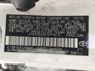 2015 Toyota Prius Four with VIN JTDKN3DU0F0479215, listed as a IAAI auction lot 41949034 with 173,028 mi miles. Bid and sale history available at carsss.com. Image 9.
