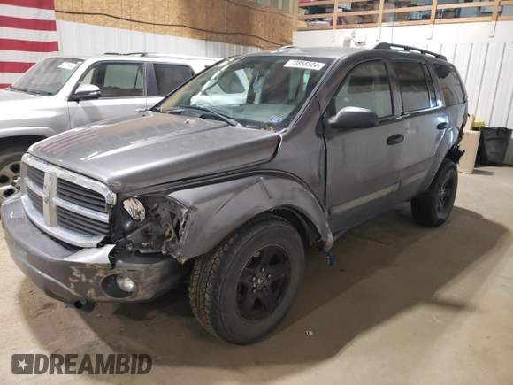 2004 Dodge Durango SLT z VIN 1D4HD48N04F216824, wystawiony jako Copart lot #87756545 z przebiegiem Nie podano mil oraz Nie do naprawy • Non repairable. Historia ofert i sprzedaży dostępna na DreamBid. Obrazek 1.