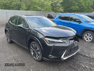 2025 Lexus UX 300h with VIN JTHUCJDH8S2003698, listed as a Copart auction lot 56182345 with 1,111 mi miles and Salvage Title. Bid and sale history available at DreamBid. Image 1.