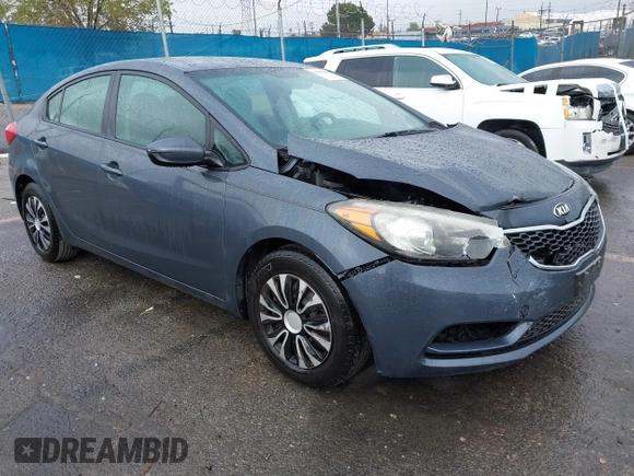 2016 Kia Forte LX with VIN KNAFK4A66G5564020, listed as a IAAI auction lot 41816809 with 106,150 mi miles. Bid and sale history available at carsss.com. Image 1.