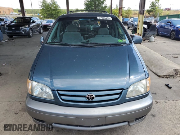 2001 Toyota Sienna LE with VIN 4T3ZF13C51U399874, listed as a Copart auction lot 57933494 with 0 mi miles and Clean Title. Bid and sale history available at carsss.com. Image 5.