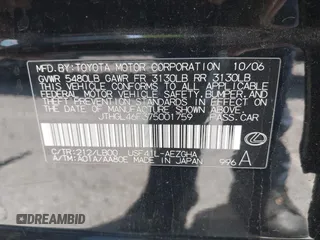 2007 Lexus LS 460 L z VIN JTHGL46F375001759, wystawiony jako IAAI lot #41959744 z przebiegiem 144 668 mil mil oraz . Historia ofert i sprzedaży dostępna na DreamBid. Obrazek 9.
