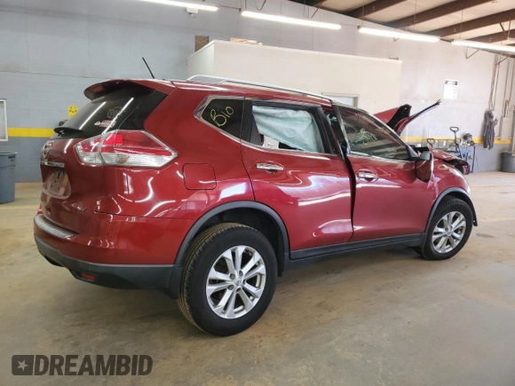 2016 Nissan Rogue SV with VIN KNMAT2MTXGP687680, listed as a Copart auction lot 49692535 with Not Provided miles and Salvage Title. Bid and sale history available at DreamBid. Image 3.