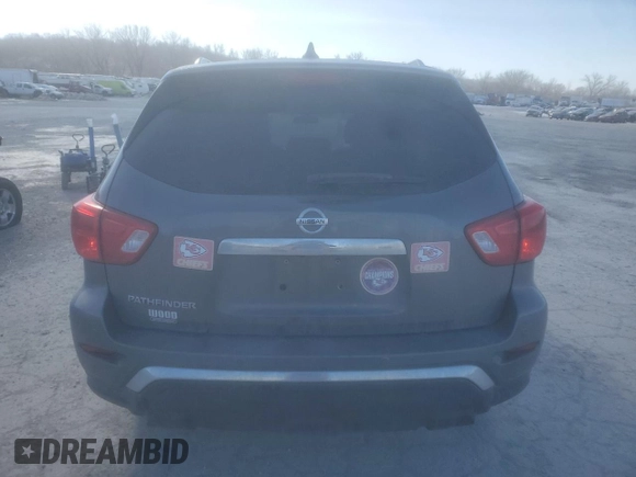 2019 Nissan Pathfinder S with VIN 5N1DR2MNXKC630582, listed as a Copart auction lot 42375485 with 76,776 mi miles and Salvage Title. Bid and sale history available at DreamBid. Image 6.