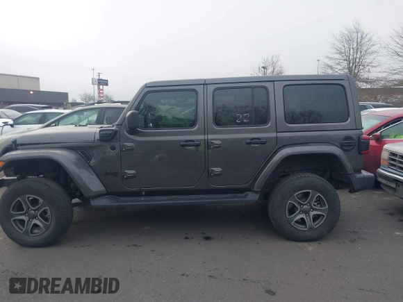 2021 Jeep Wrangler Unlimited Sahara z VIN 1C4JJXP68MW745098, wystawiony jako IAAI lot #41461092 z przebiegiem 36 410 mil mil oraz . Historia ofert i sprzedaży dostępna na DreamBid. Obrazek 15.