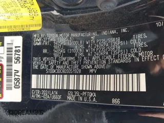 2013 Toyota Sienna XLE with VIN 5TDDK3DC8DS051928, listed as a IAAI auction lot 41857402 with 175,839 mi miles and . Bid and sale history available at DreamBid. Image 9.