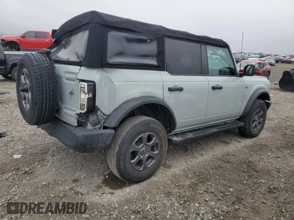 2021 Ford Bronco with VIN 1FMDE5BH9MLA96763, listed as a Copart auction lot 43749545 with 57,411 mi miles and Salvage Title. Bid and sale history available at DreamBid. Image 3.