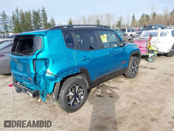 2022 Jeep Renegade Trailhawk with VIN ZACNJDC16NPN46704, listed as a IAAI auction lot 41648262 with 21,358 mi miles and . Bid and sale history available at DreamBid. Image 4.