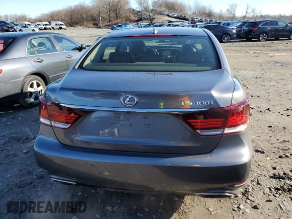 2015 Lexus LS 460 L with VIN JTHGL1EFXF5055493, listed as a Copart auction lot 86601044 with 130,849 mi miles and Salvage title. Bid and sale history available at DreamBid. Image 6.