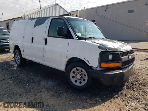 2010 Chevrolet Express Cargo Van with VIN 1GCUGADX0A1100654, listed as a Copart auction lot 47570865 with 0 mi miles and Salvage Title. Bid and sale history available at carsss.com. Image 4.
