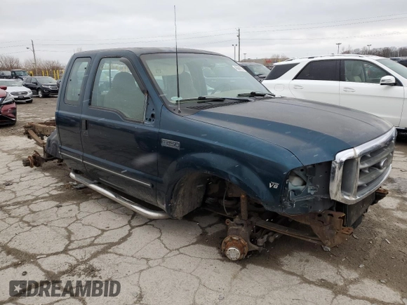 1999 Ford F-250 XL with VIN 1FTNX21L8XEC14950, listed as a Copart auction lot 46689625 with 195,289 mi miles and Salvage title. Bid and sale history available at DreamBid. Image 4.
