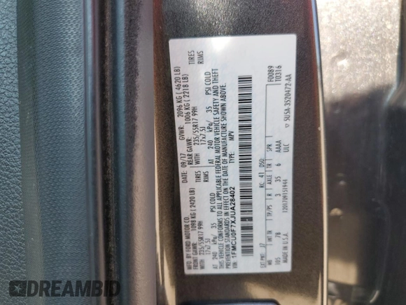 2018 Ford Escape S with VIN 1FMCU0F7XJUA28402, listed as a Copart auction lot 57955745 with 104,625 mi miles and Salvage title. Bid and sale history available at DreamBid. Image 13.
